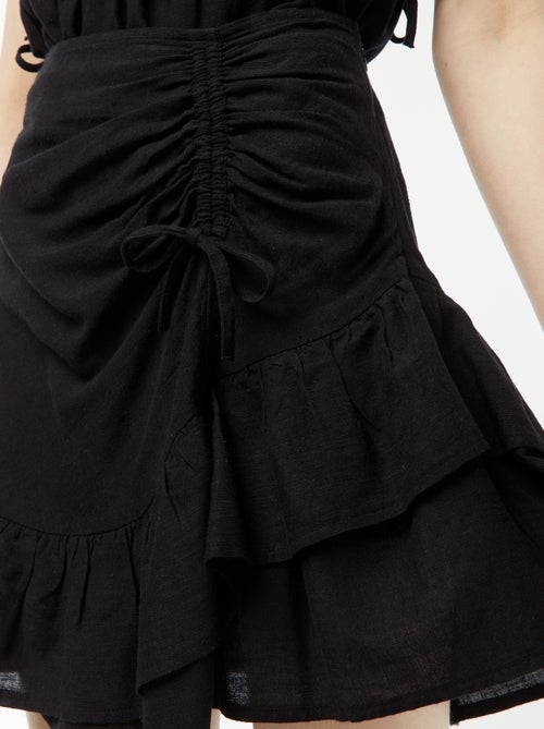 Jupe courte avec base volantée à étages - Kiabi