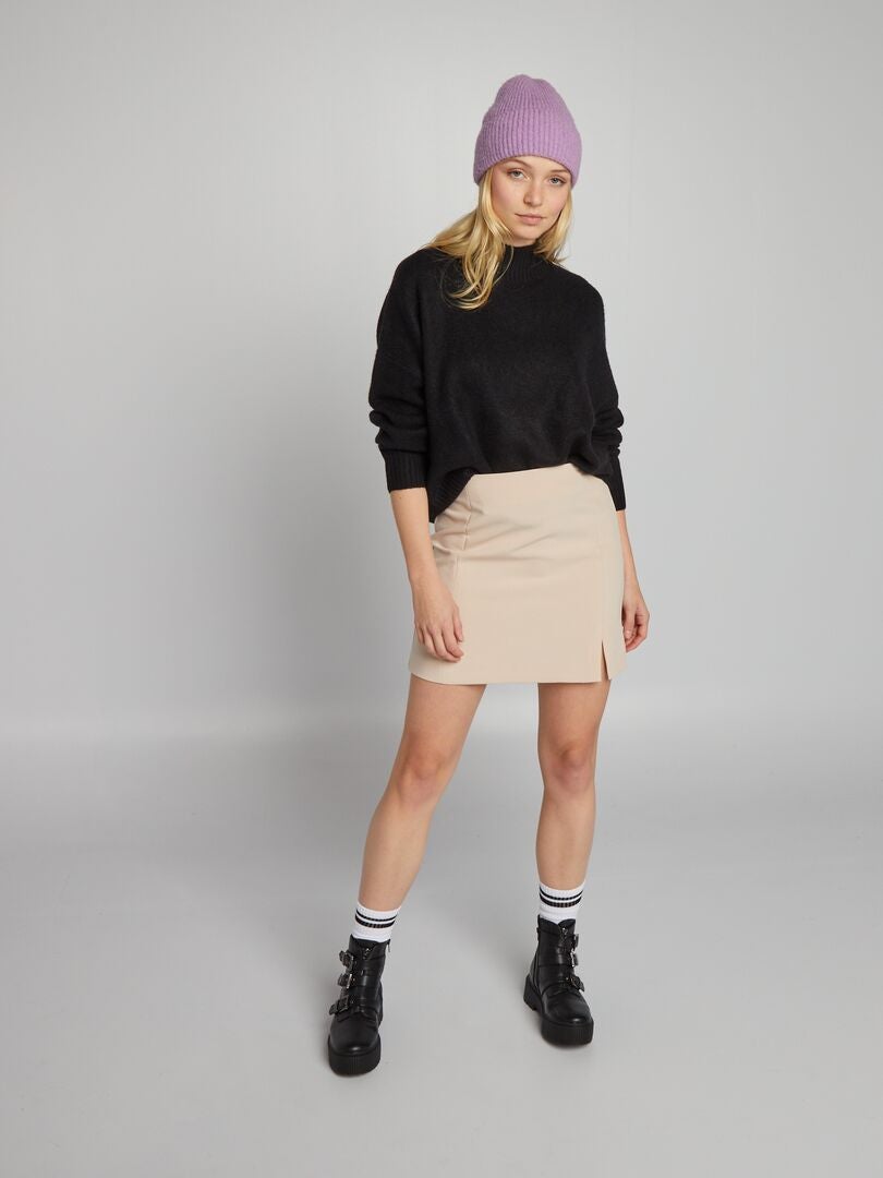 Mini Jupe Beige En Crochet 3 Tons | Tricots | PLT FR