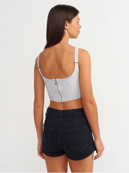 Jupe courte en denim à taille haute dilvin - Kiabi