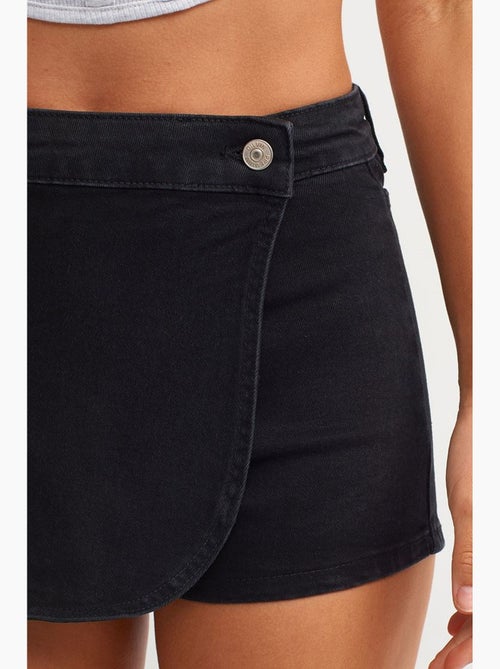 Jupe courte en denim à taille haute dilvin - Kiabi