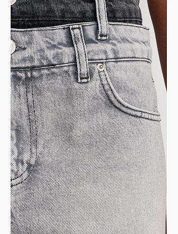Jupe courte en denim à taille mi-haute pour femme dilvin