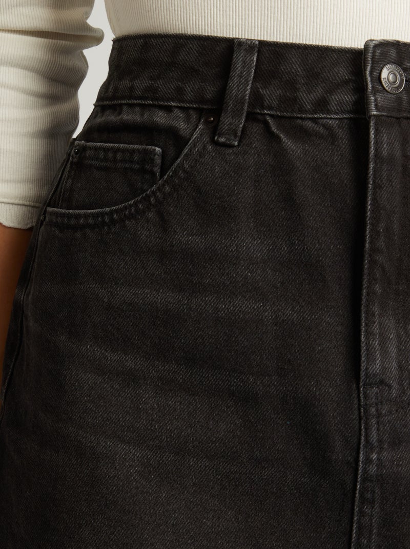 Jupe courte en denim Noir - Kiabi