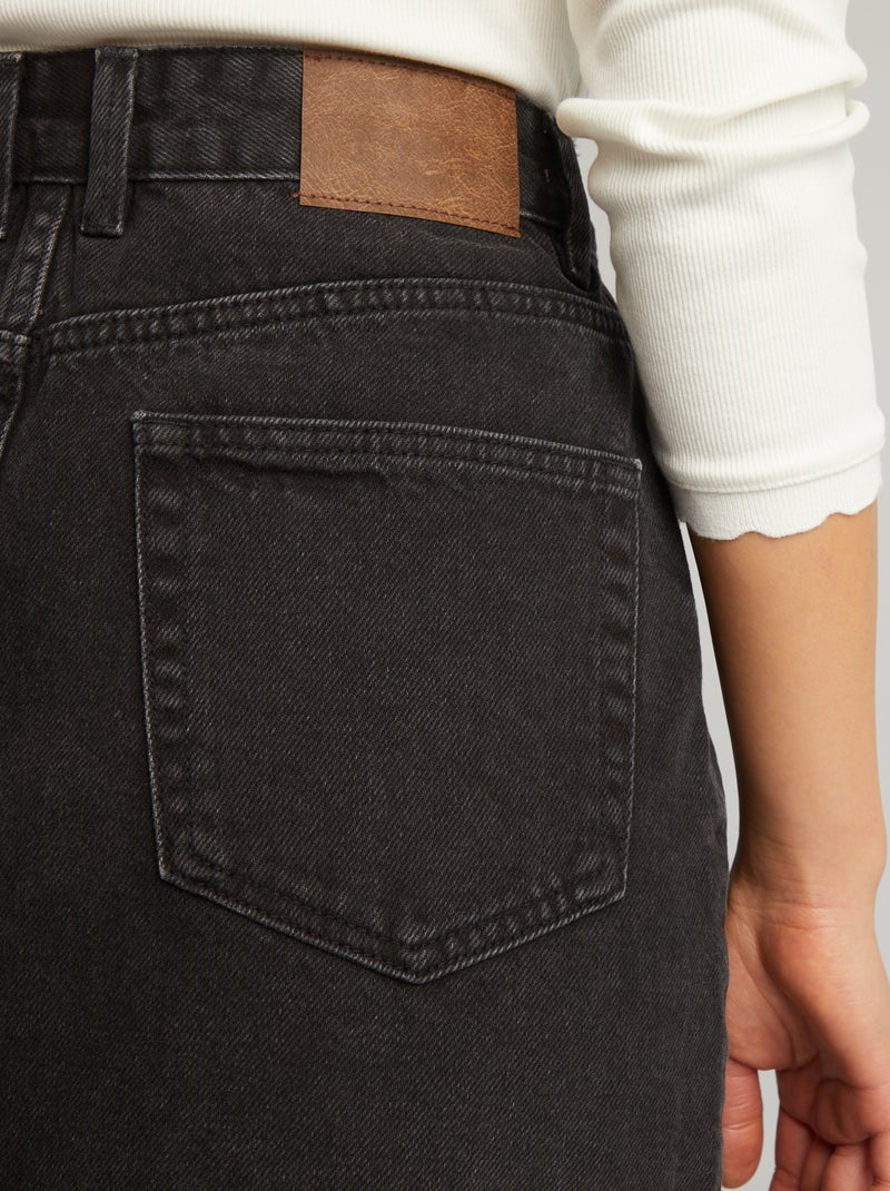 Jupe courte en denim Noir - Kiabi