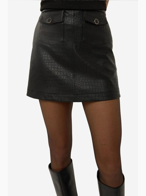 Jupe courte en similicuir à taille mi-haute hiccup - Kiabi Jupe courte en similicuir à taille mi-haute hiccup - Kiabi