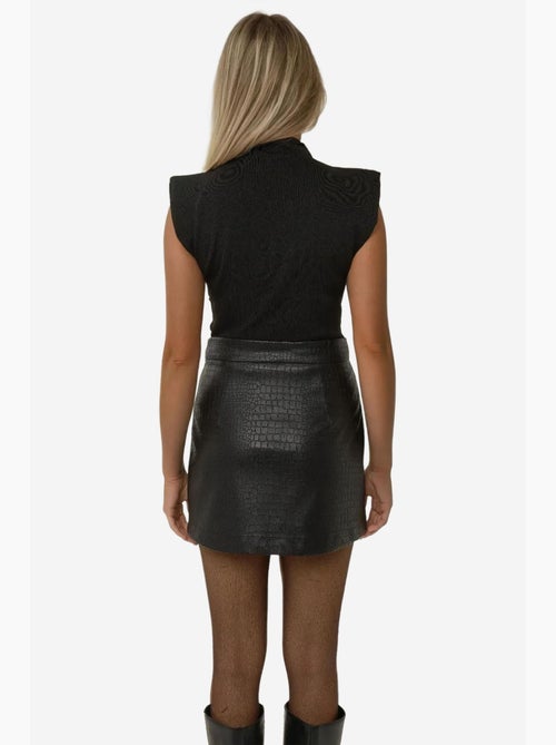 Jupe courte en similicuir à taille mi-haute hiccup - Kiabi Jupe courte en similicuir à taille mi-haute hiccup - Kiabi