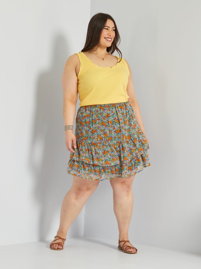 Jupe plissée - Blanc/fleuri - FEMME | H&M FR