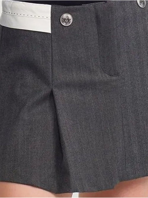 Jupe courte plissée à taille haute avec ceinture dilvin - Kiabi