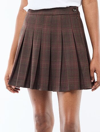 Jupe courte plissée zippée