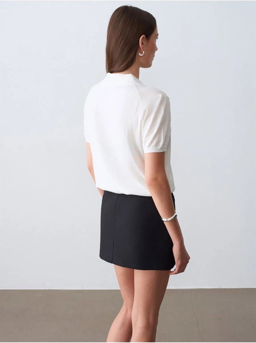Jupe courte trapèze taille haute avec ceinture dilvin - Kiabi