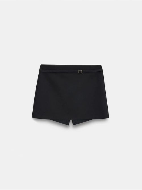 Jupe courte trapèze taille haute avec ceinture dilvin - Kiabi