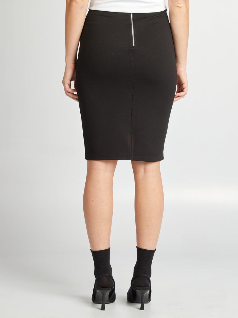 Jupe crayon en maille milano noir - Kiabi