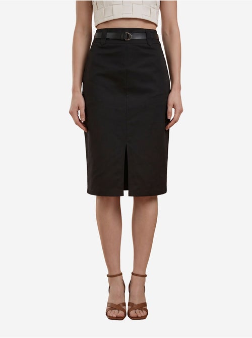 Jupe crayon midi taille haute avec fente my fashion - Kiabi