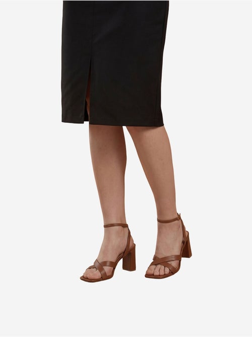 Jupe crayon midi taille haute avec fente my fashion - Kiabi