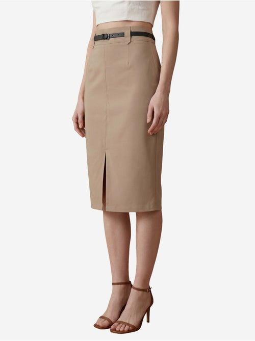 Jupe crayon midi taille haute avec fente my fashion - Kiabi