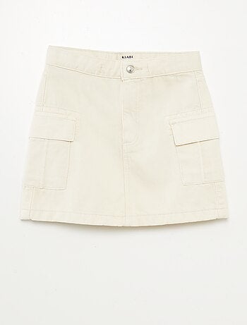 Jupe denim avec poches à rabat