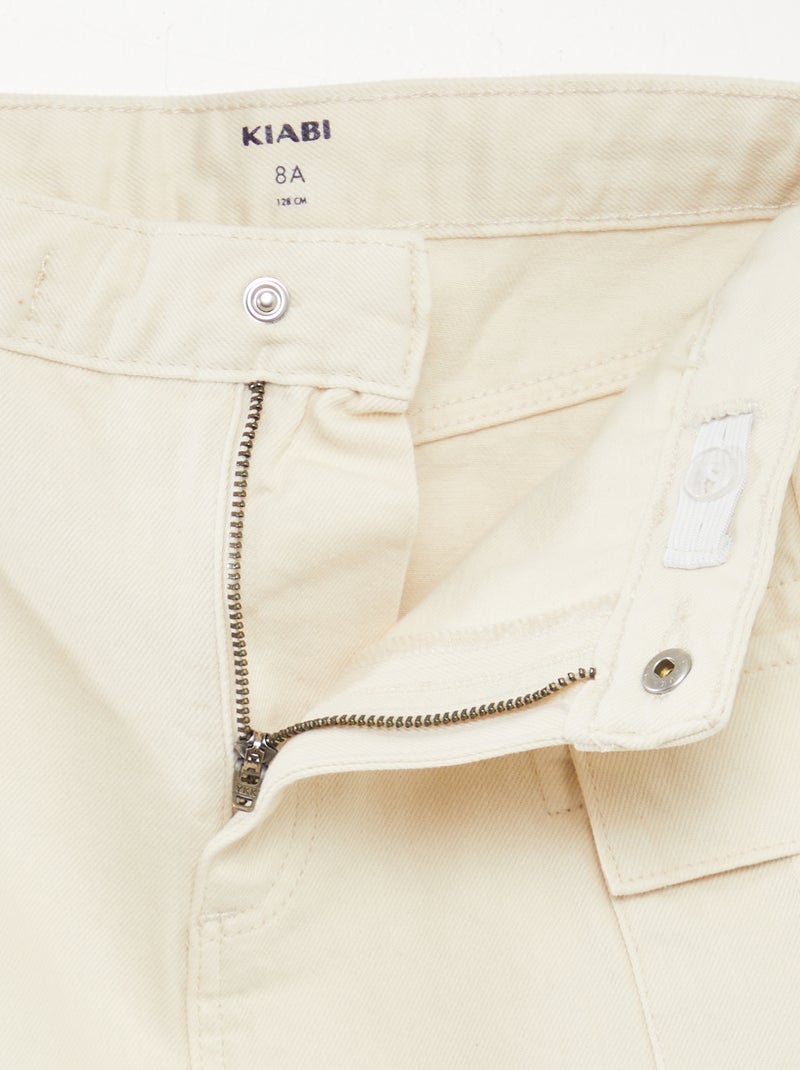Jupe denim avec poches à rabat Blanc - Kiabi