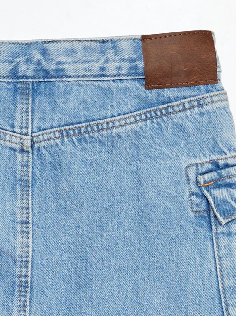 Jupe denim avec poches à rabat Bleu - Kiabi