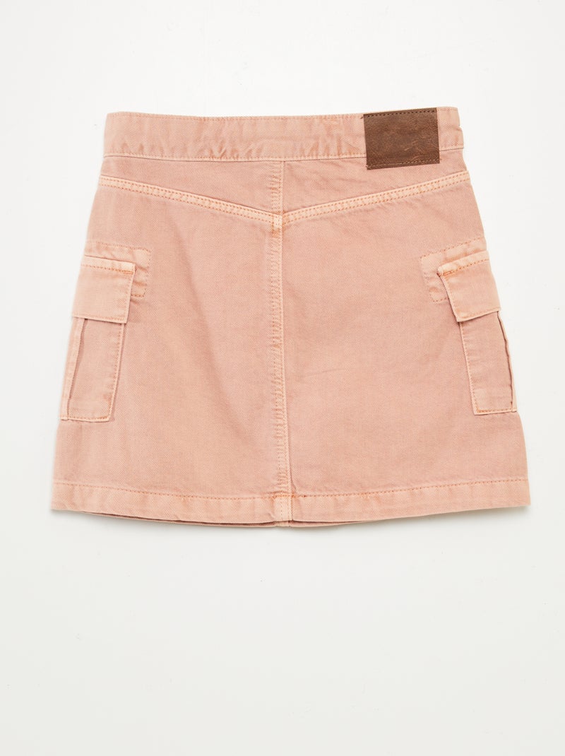 Jupe denim avec poches à rabat Rose - Kiabi
