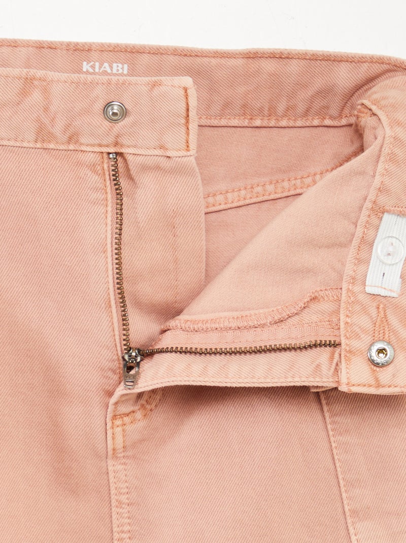 Jupe denim avec poches à rabat Rose - Kiabi