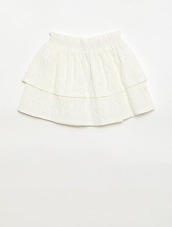 Jupe en broderies anglaises et volants