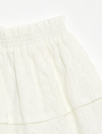 Jupe en broderies anglaises et volants