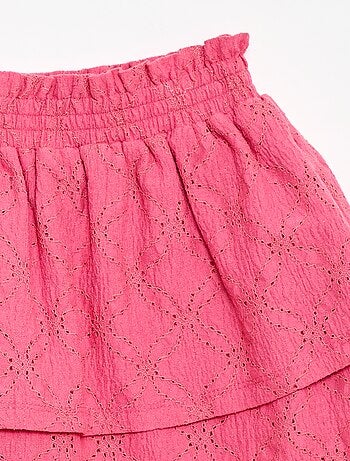 Jupe en broderies anglaises et volants