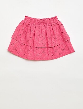 Jupe en broderies anglaises et volants