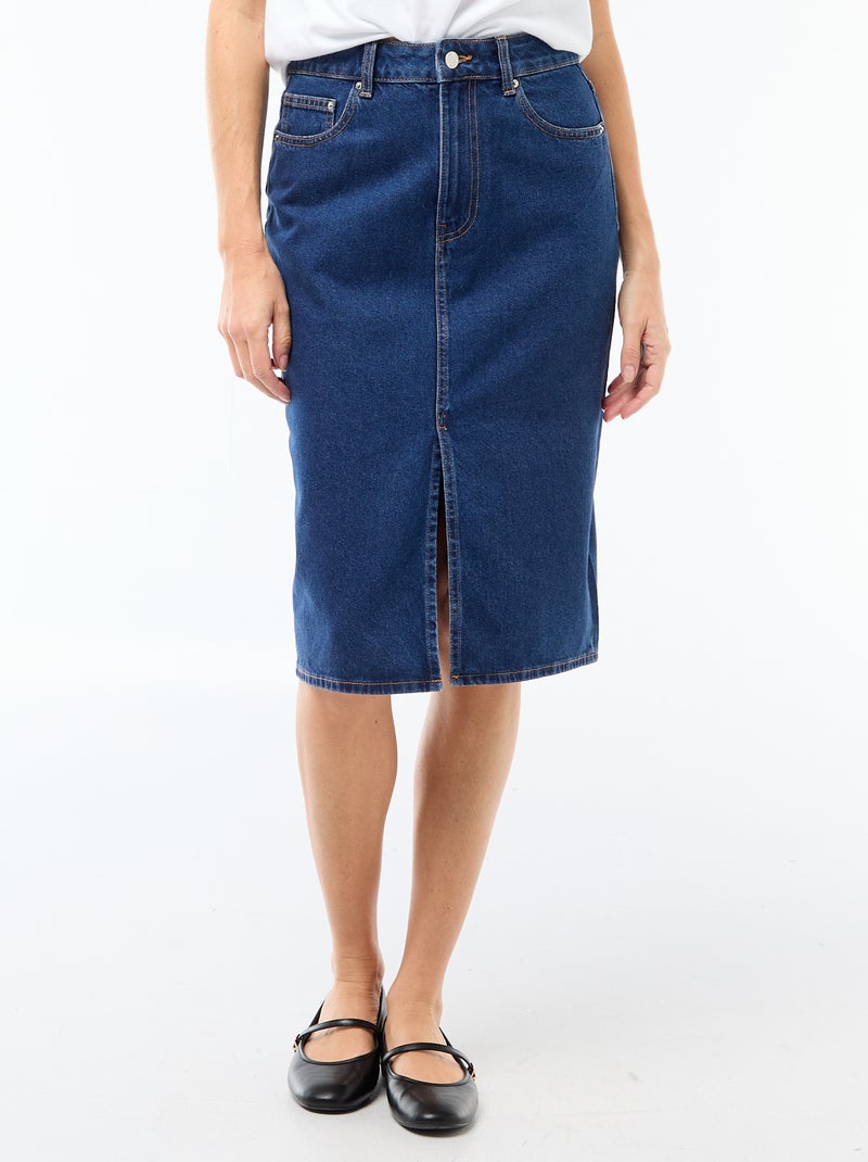Jupe en denim à 5 poches Bleu - Kiabi