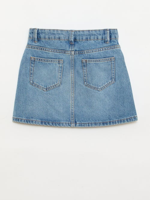 Jupe en denim avec poches tressées - Kiabi