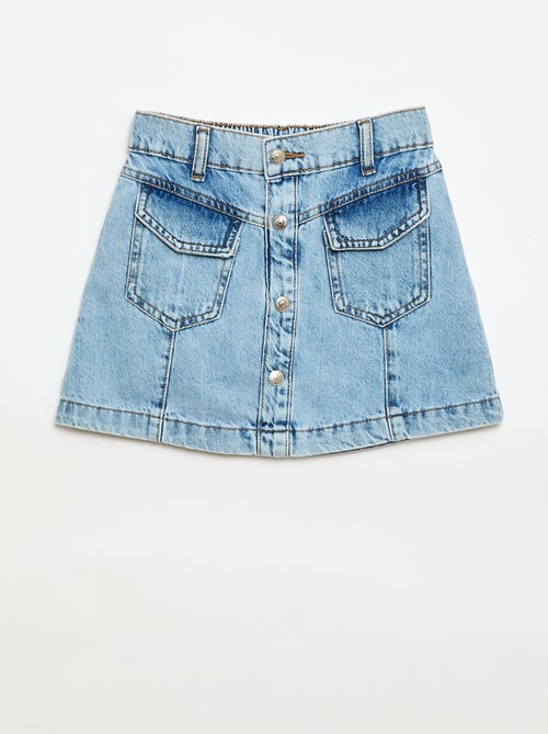 Jupe en denim boutonnée - Kiabi