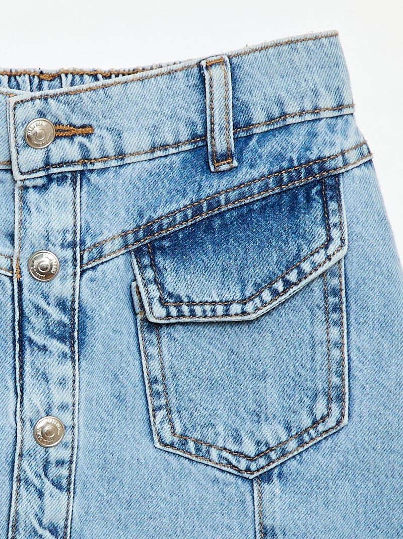 Jupe en denim boutonnée Bleu - Kiabi