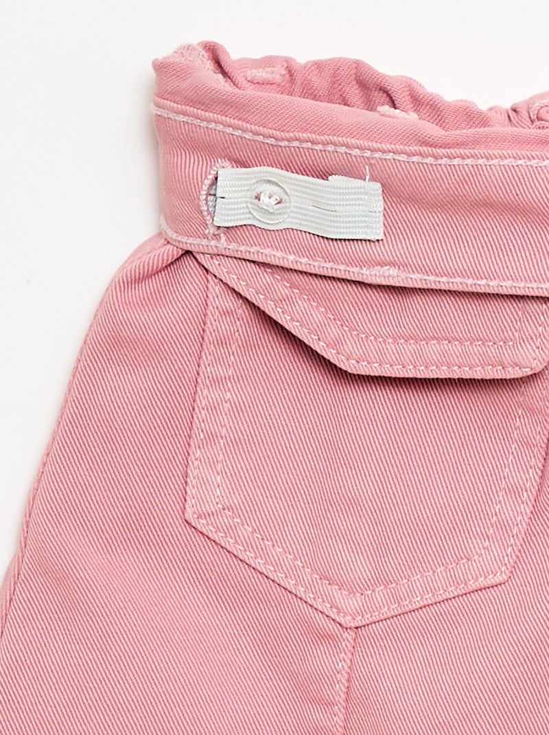 Jupe en denim boutonnée Rose - Kiabi