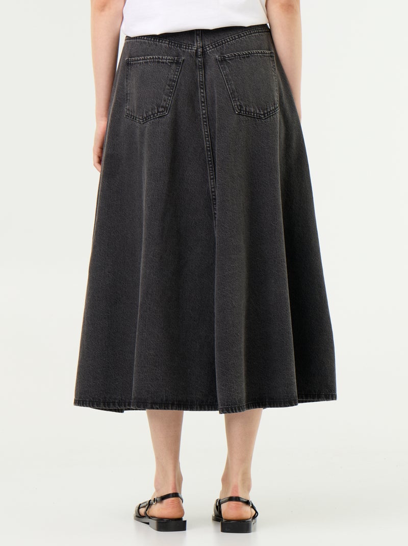 Jupe en denim Noir - Kiabi