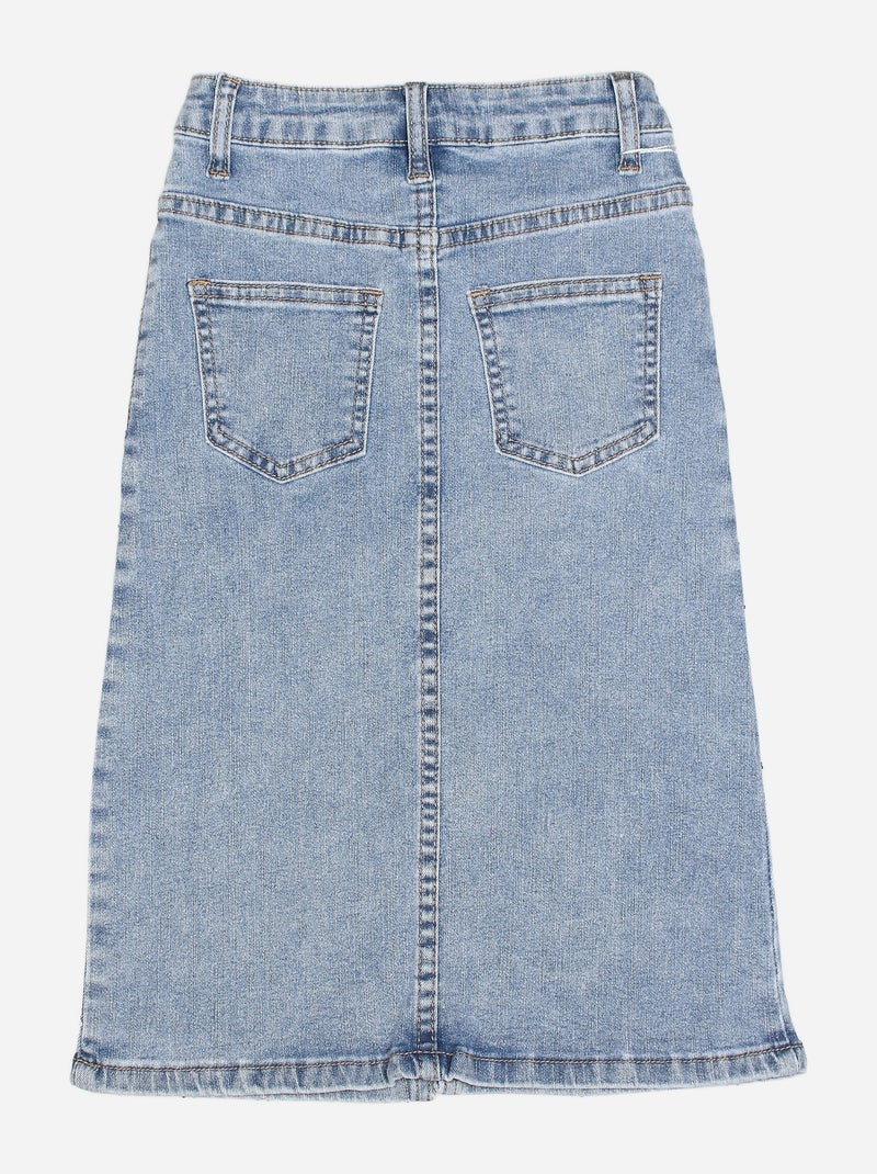 Jupe en jean avec motif Bleu - Kiabi