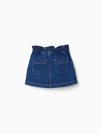 Jupe en jean avec taille paperbag et poches