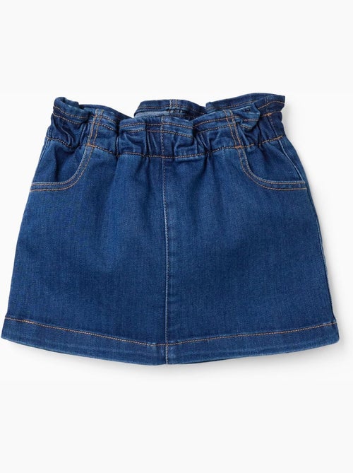 Jupe en jean avec taille paperbag et poches - Kiabi