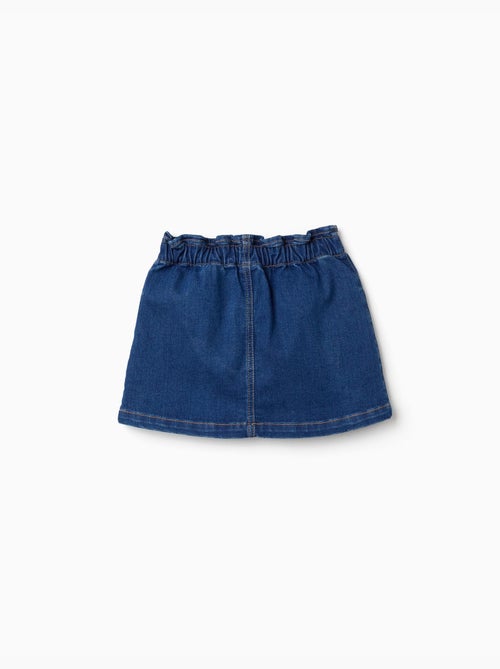 Jupe en jean avec taille paperbag et poches - Kiabi