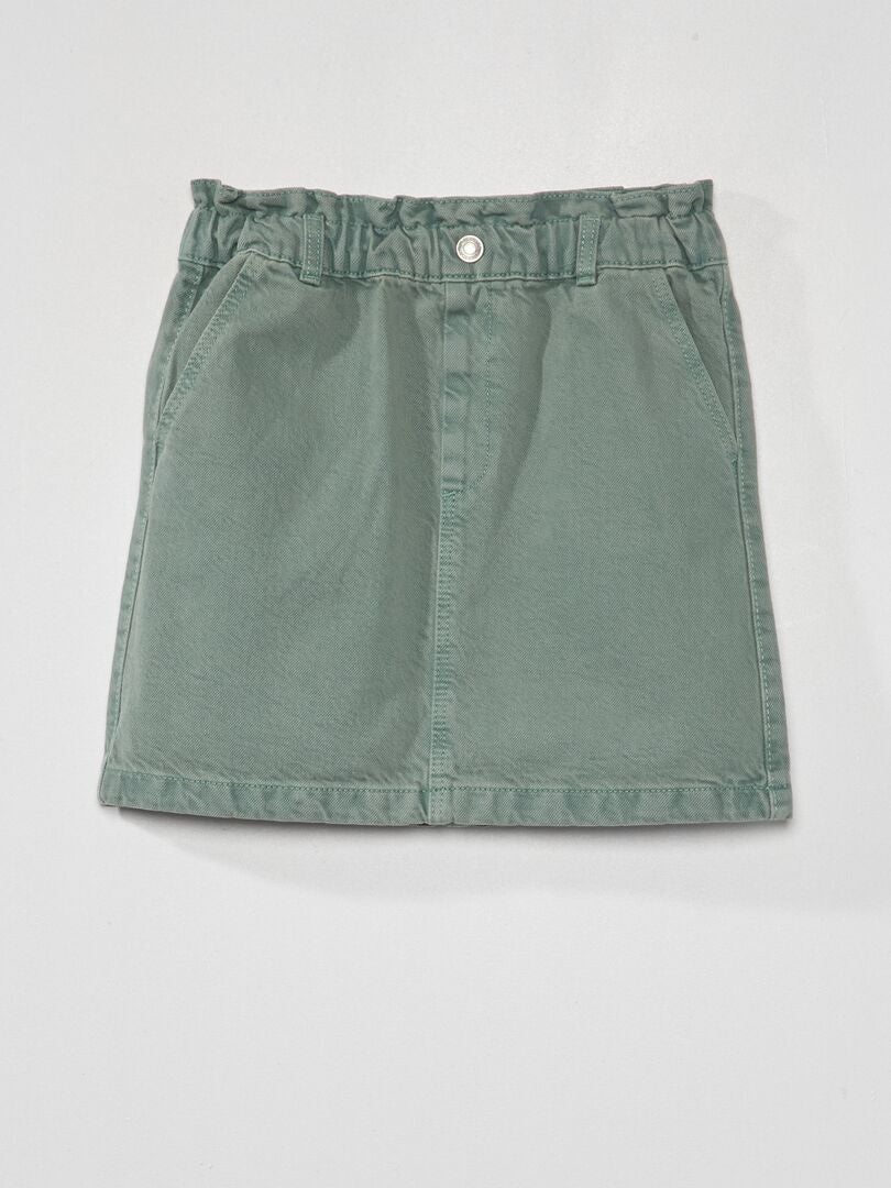 Jupe en jean paper-bag Vert - Kiabi