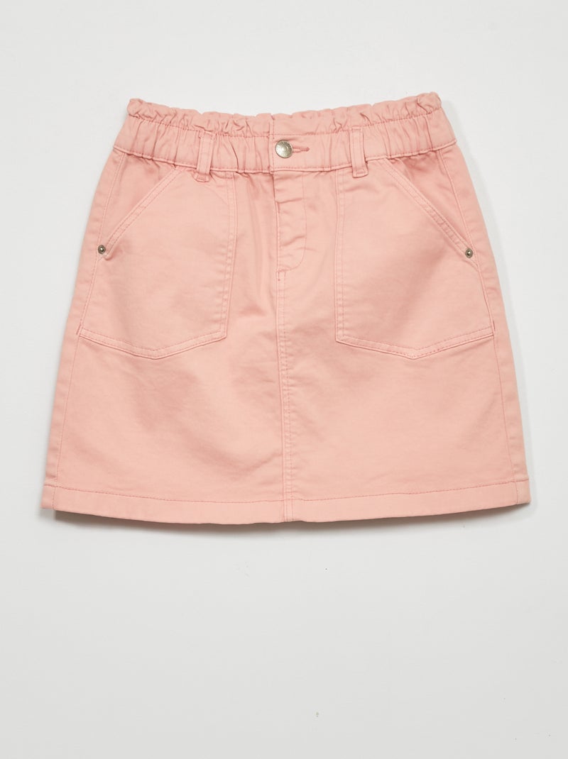 Jupe en jean paperbag rose - Kiabi