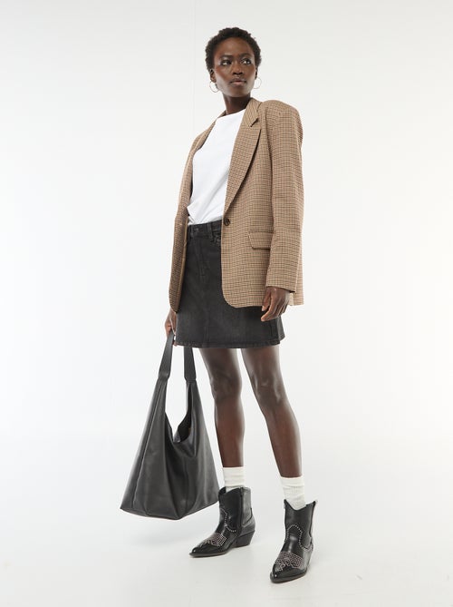 Jupe en jean poches tressées - Kiabi