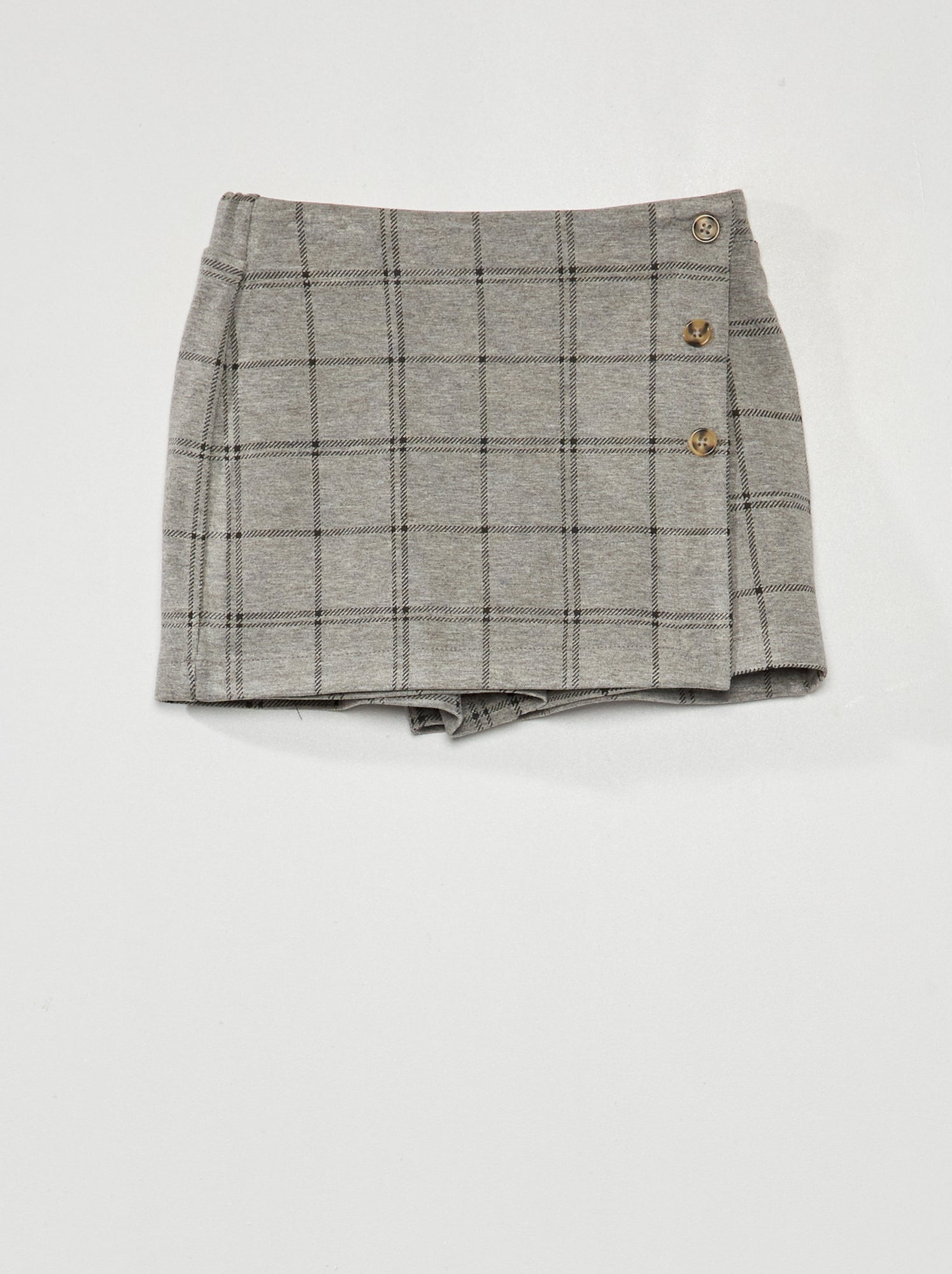 Jupe Fantaisie Grise La Mode Est à Vous (LMV) - Taille 38, Bi-matière Denim/tissu Rayé, Occasion