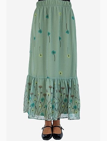 Jupe en mousseline à motifs bleu marine bdart