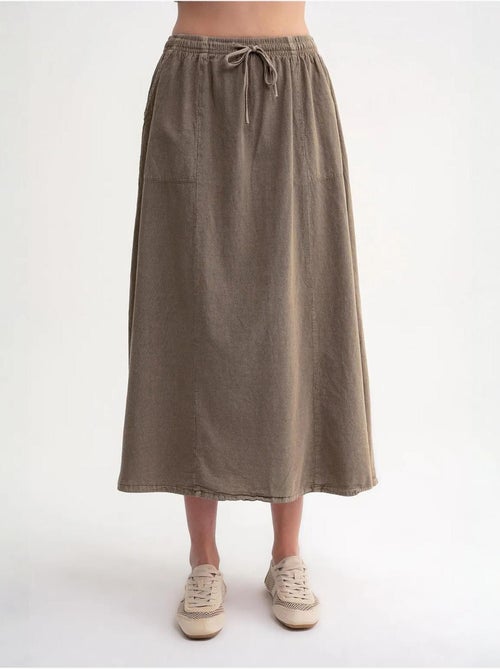 Jupe en popeline taille haute avec fermeture à cordon mixray - Kiabi