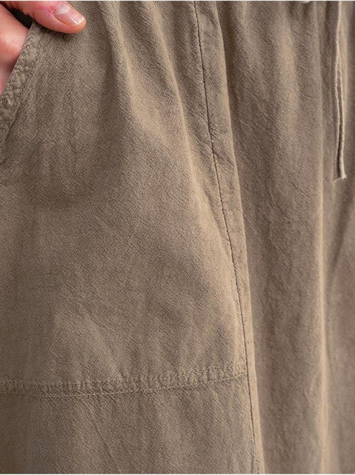 Jupe en popeline taille haute avec fermeture à cordon mixray - Kiabi