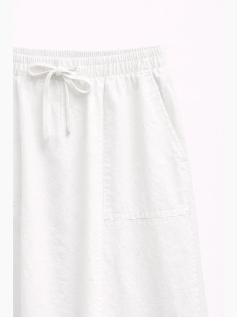 Jupe en popeline taille haute avec fermeture à cordon mixray Blanc - Kiabi