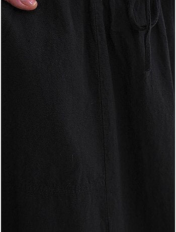 Jupe en popeline taille haute avec fermeture à cordon mixray