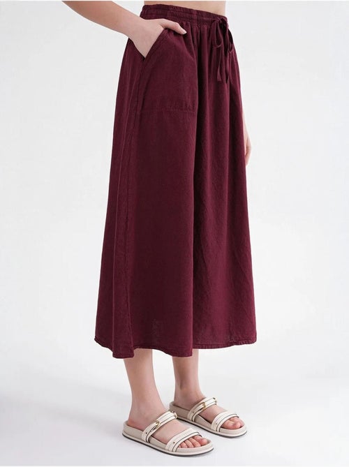 Jupe en popeline taille haute avec fermeture à cordon mixray - Kiabi