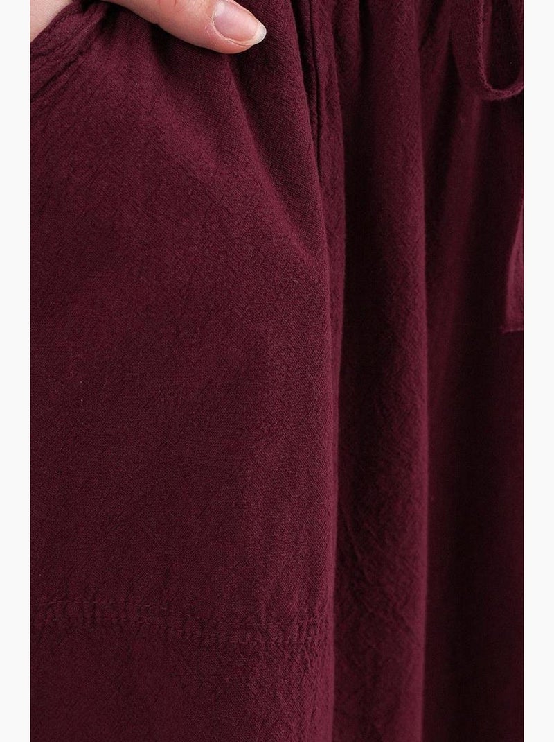 Jupe en popeline taille haute avec fermeture à cordon mixray Rouge bordeaux - Kiabi
