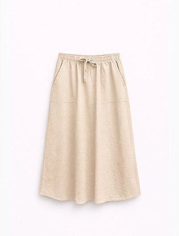 Jupe en popeline taille haute avec fermeture à cordon mixray