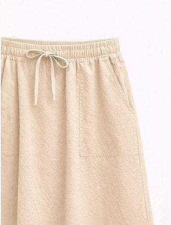 Jupe en popeline taille haute avec fermeture à cordon mixray